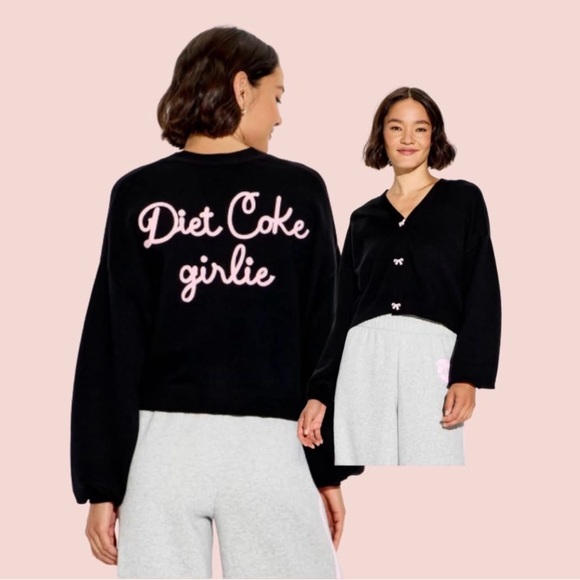 Woman’s XXL Black 'Diet Coke Girlie' Sweatshirt so cute cardigan - Picture 2 of 2